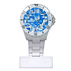 Blue Decorative Abstraction Plastic Nurses Watch