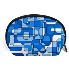 Blue Decorative Abstraction Accessory Pouches (large)  by Valentinaart