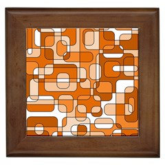 Orange Decorative Abstraction Framed Tiles