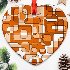 Orange Decorative Abstraction Ornament (heart) 