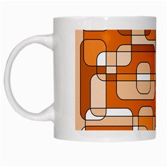 Orange Decorative Abstraction White Mugs