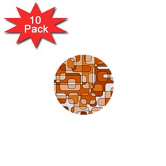 Orange Decorative Abstraction 1  Mini Buttons (10 Pack) 