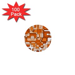 Orange Decorative Abstraction 1  Mini Buttons (100 Pack) 