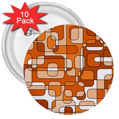 Orange Decorative Abstraction 3  Buttons (10 Pack) 