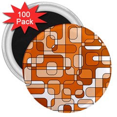 Orange Decorative Abstraction 3  Magnets (100 Pack)