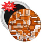 Orange decorative abstraction 3  Magnets (100 pack) Front