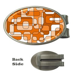 Orange Decorative Abstraction Money Clips (oval) 