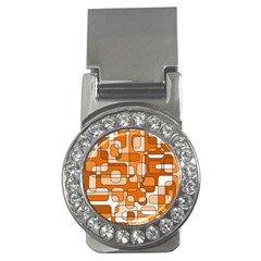 Orange Decorative Abstraction Money Clips (cz)  by Valentinaart