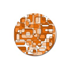 Orange Decorative Abstraction Magnet 3  (round)