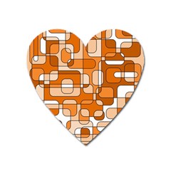 Orange Decorative Abstraction Heart Magnet