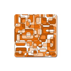 Orange Decorative Abstraction Square Magnet by Valentinaart