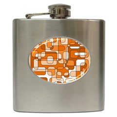 Orange Decorative Abstraction Hip Flask (6 Oz)