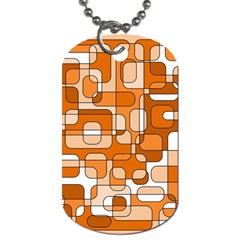 Orange Decorative Abstraction Dog Tag (two Sides)