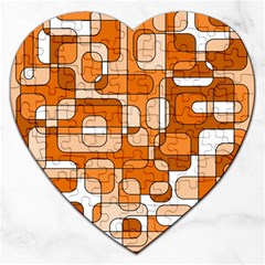 Orange Decorative Abstraction Jigsaw Puzzle (heart)