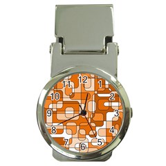 Orange Decorative Abstraction Money Clip Watches by Valentinaart