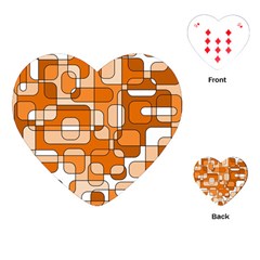 Orange Decorative Abstraction Playing Cards (heart) 