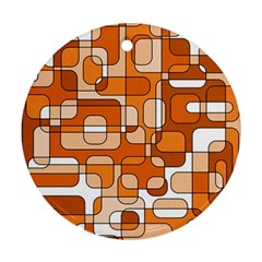 Orange Decorative Abstraction Round Ornament (two Sides) 