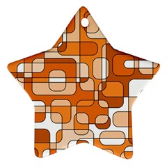 Orange Decorative Abstraction Star Ornament (two Sides) 