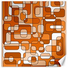 Orange Decorative Abstraction Canvas 12  X 12  