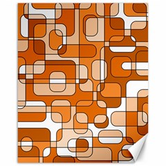 Orange Decorative Abstraction Canvas 16  X 20   by Valentinaart