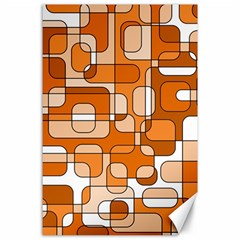 Orange Decorative Abstraction Canvas 24  X 36 