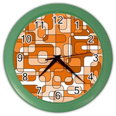 Orange Decorative Abstraction Color Wall Clocks