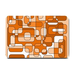 Orange Decorative Abstraction Small Doormat 