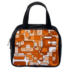 Orange Decorative Abstraction Classic Handbags (one Side)