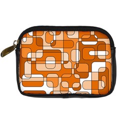 Orange Decorative Abstraction Digital Camera Cases by Valentinaart