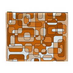 Orange Decorative Abstraction Cosmetic Bag (xl)