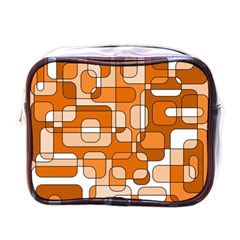 Orange Decorative Abstraction Mini Toiletries Bags by Valentinaart