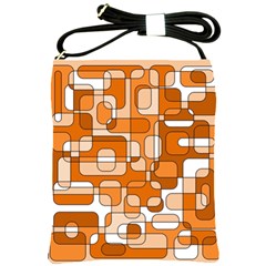 Orange Decorative Abstraction Shoulder Sling Bags by Valentinaart