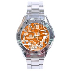 Orange Decorative Abstraction Stainless Steel Analogue Watch