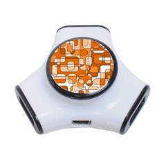 Orange Decorative Abstraction 3-port Usb Hub by Valentinaart