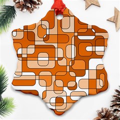 Orange Decorative Abstraction Snowflake Ornament (2-side) by Valentinaart