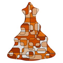 Orange Decorative Abstraction Christmas Tree Ornament (2 Sides)