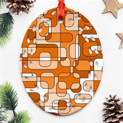 Orange Decorative Abstraction Ornament (oval Filigree)  by Valentinaart