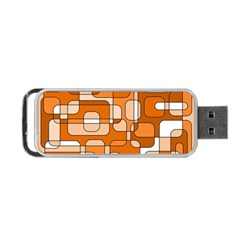 Orange Decorative Abstraction Portable Usb Flash (two Sides) by Valentinaart