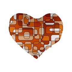 Orange Decorative Abstraction Standard 16  Premium Heart Shape Cushions