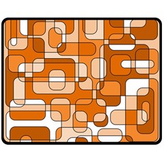 Orange Decorative Abstraction Double Sided Fleece Blanket (medium)  by Valentinaart