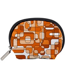 Orange Decorative Abstraction Accessory Pouches (small) 