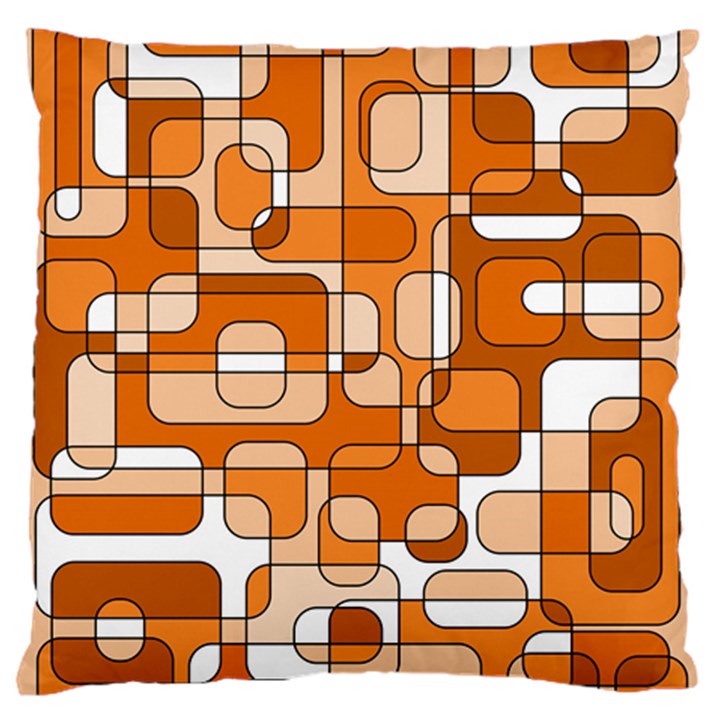 Orange decorative abstraction Large Flano Cushion Case (One Side)