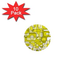 Yellow Decorative Abstraction 1  Mini Magnet (10 Pack) 