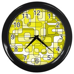 Yellow Decorative Abstraction Wall Clocks (black)