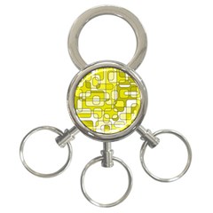 Yellow Decorative Abstraction 3-ring Key Chains