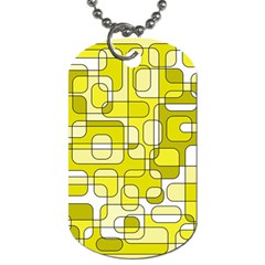 Yellow Decorative Abstraction Dog Tag (one Side)