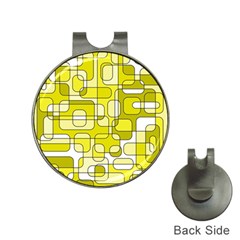 Yellow Decorative Abstraction Hat Clips With Golf Markers