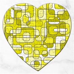 Yellow Decorative Abstraction Jigsaw Puzzle (heart)