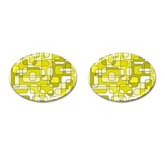 Yellow Decorative Abstraction Cufflinks (oval)