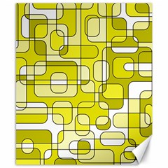 Yellow Decorative Abstraction Canvas 8  X 10 